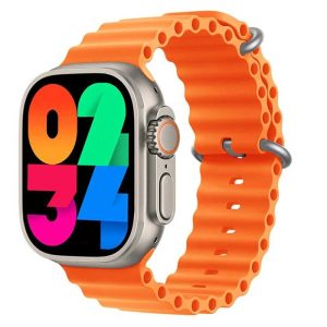 ساعت هوشمند ورنا مدل W49 Ultra، مناسب برای ورزش، روزمره، رسمی، دارای قابلیت‌های صفحه نمایش رنگی و لمسی، کنترل موسیقی، قابلیت مکالمه از طریق بلوتوث، پشتیبانی از زبان فارسی در منو و سیستم‌عامل، بند سیلیکون، فرم صفحه مستطیل